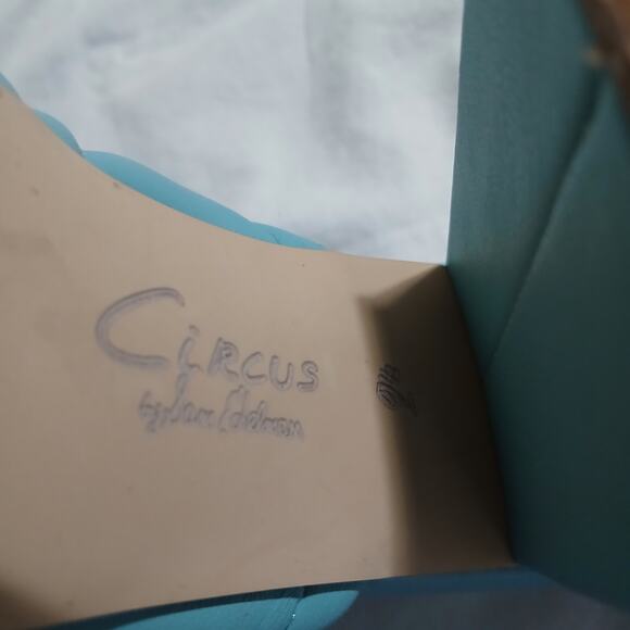 Circus NY by Sam Edelman 9.5 Marlie Platform Sandals Calypso Blue 3 3/4" Heel - Picture 11 of 14